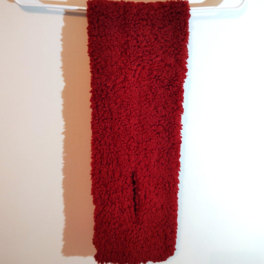 Le Moda Red Faux‑Fur Pull‑Through Scarf 42" x 7" Keyhole Neck Warmer