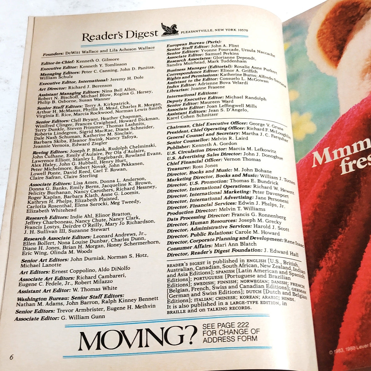 Reader's Digest Magazine February 1988 Vintage Back Issue Collectible Ads