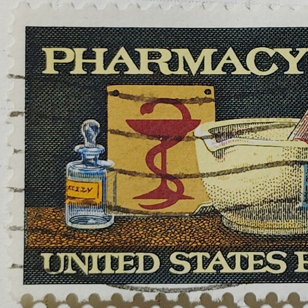 1972 US 8c Pharmacy Anniversary Stamp #1473 Used Cancelled Apothecary