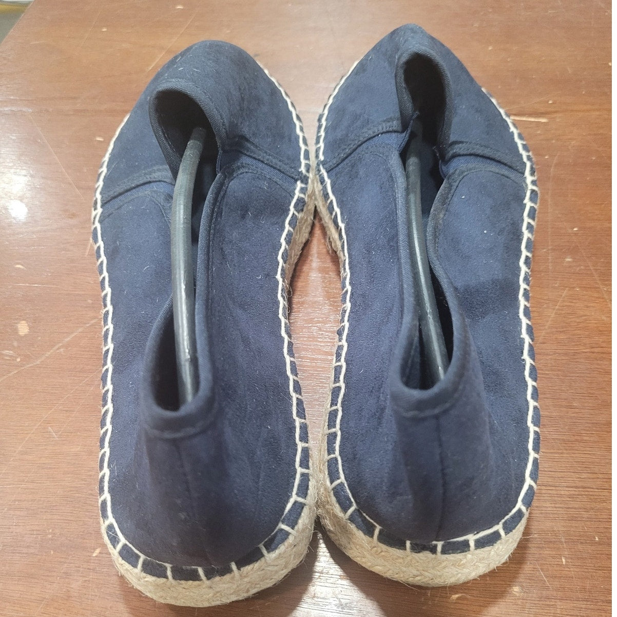 EVANS Women’s Navy Sneaker – Wide Fit, Espadrille Sole, Size 5 EEE