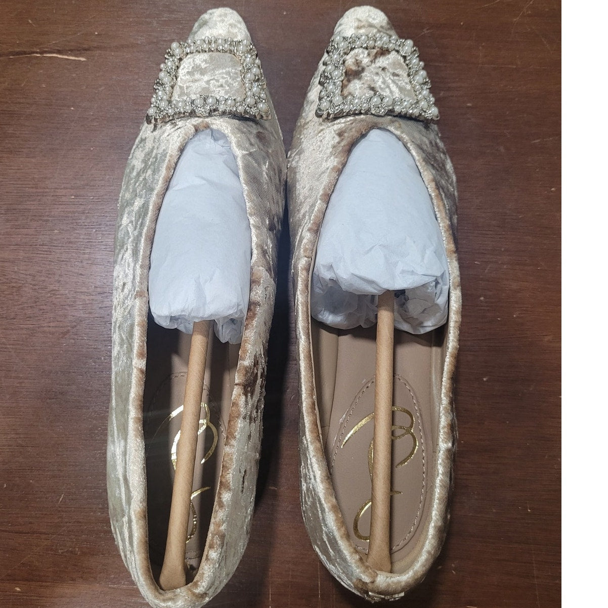 Sam Edelman Janina Ballet Flat, Prosecco Luster, Womens 7.5M Pointed Toe Slip-On