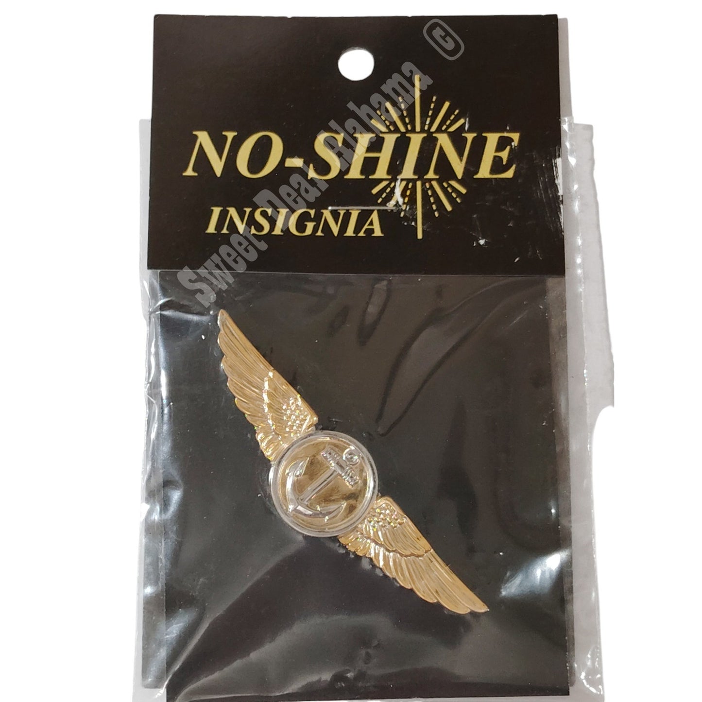 Naval Aviator Observer Wings Badge Pin, Mirror Finish, 2-3/4'W x 3/4"H, NIP