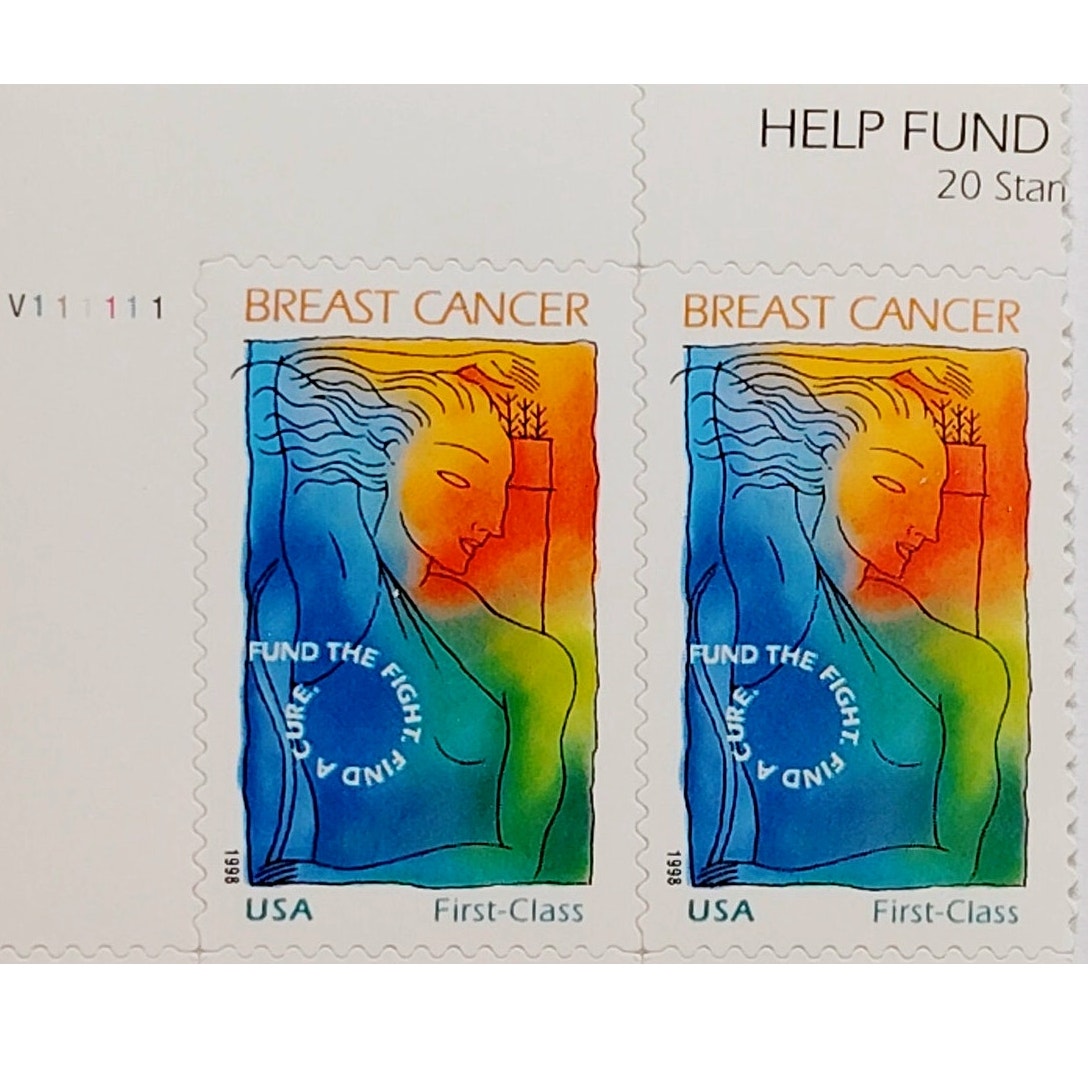 Block of 4 – 1998 USA 40¢ Breast Cancer Research MNH Scott B1 Semipostal
