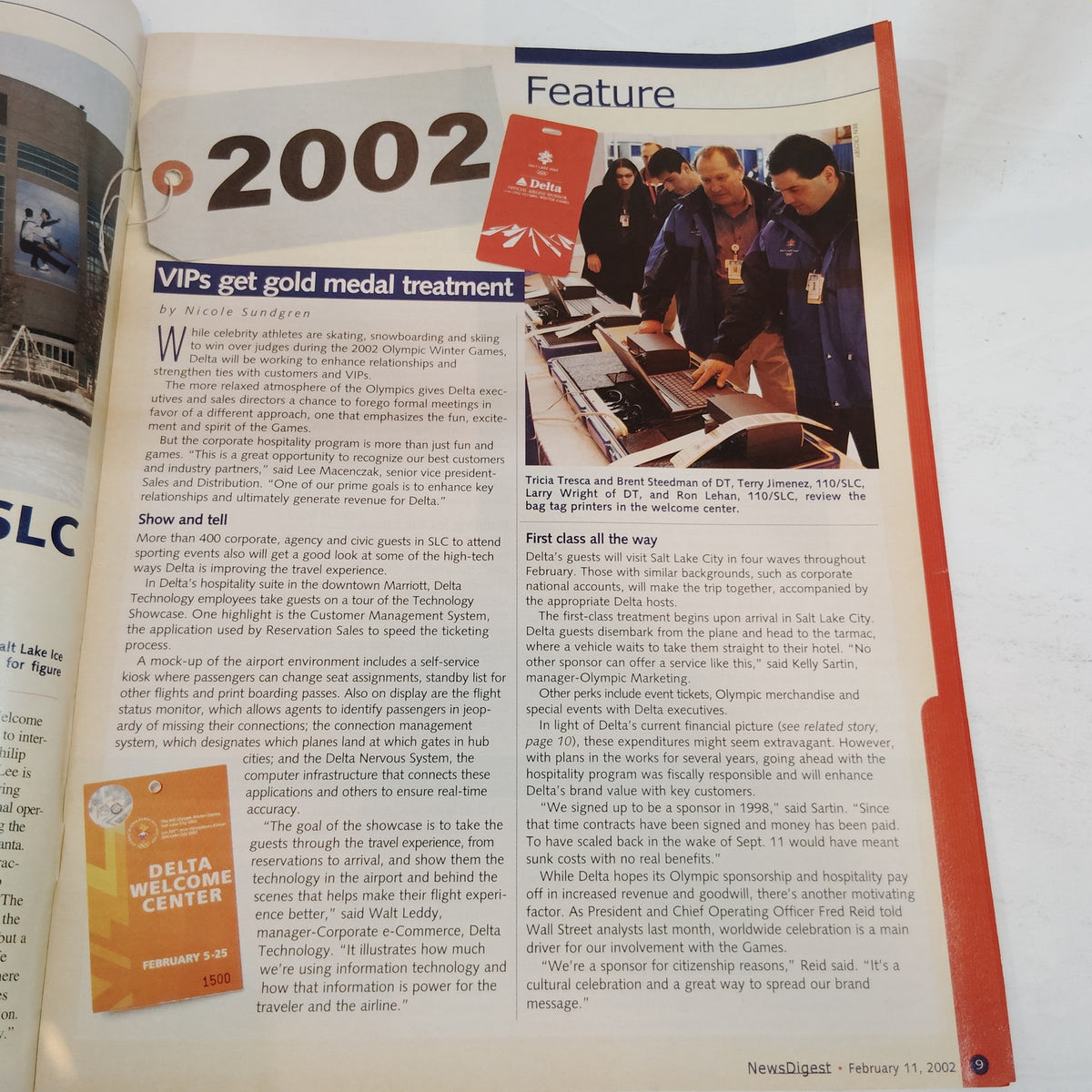 Delta News Digest - Feb 11, 2002 - Winter Olympics & Pension Plans Magazine