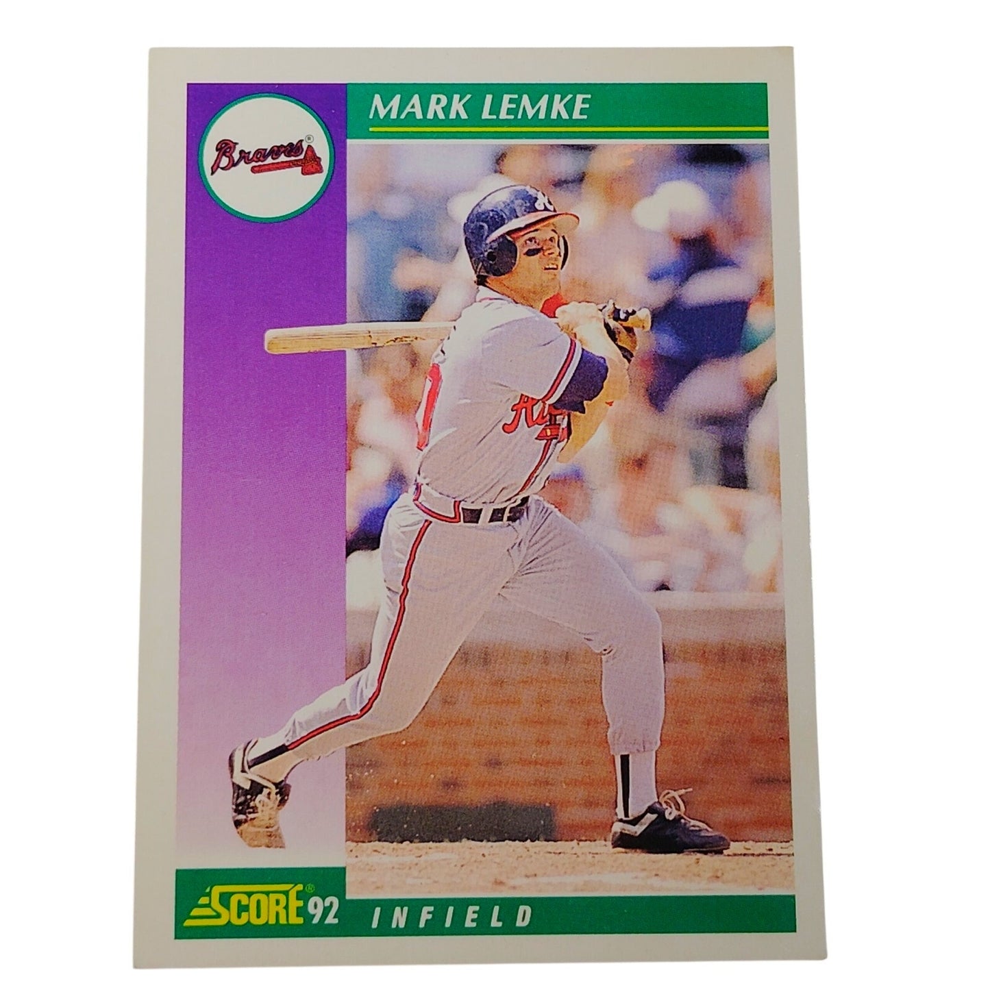 1992 Score Mark Lemke #386 Atlanta Braves Second Baseman MLB Baseball NM