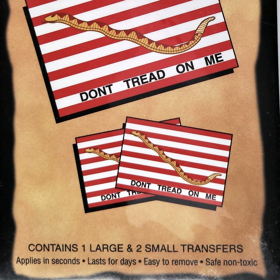 First Navy Jack Temporary Tattoos Novelty Don’t Tread On Me Flag Set NIP