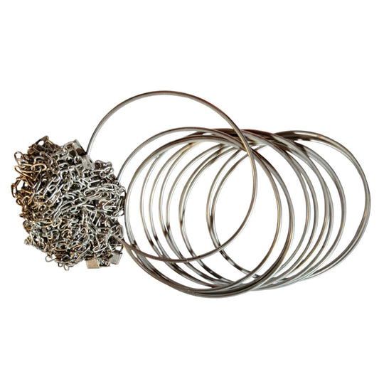 Retail Hardware Bundle –12 x 8" Stainless Rings, 9 Locks (No Keys), 9 Chains
