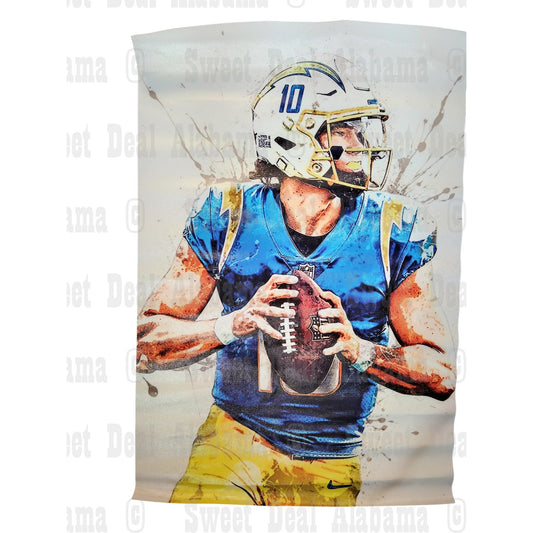 Los Angeles Chargers #10 Justin Herbert – 12” x 18” Canvas Print – Unframed
