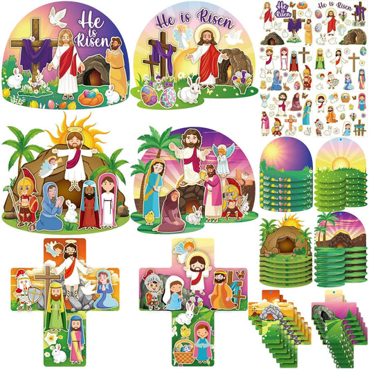72‑Sheet “He Lives” Easter Resurrection Sticker Craft Kit – DIY Scene Set – NIP