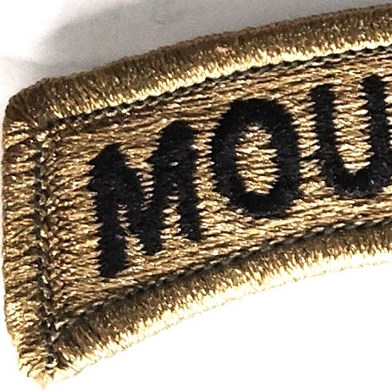 US Army Mountain Tab Novelty Patch OCP 2‑1/2" × 1" Hook Back, Embroidered