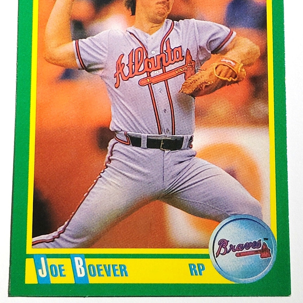 1990 Score Joe Boever Card No. 81 Atlanta Braves RP VG/EX