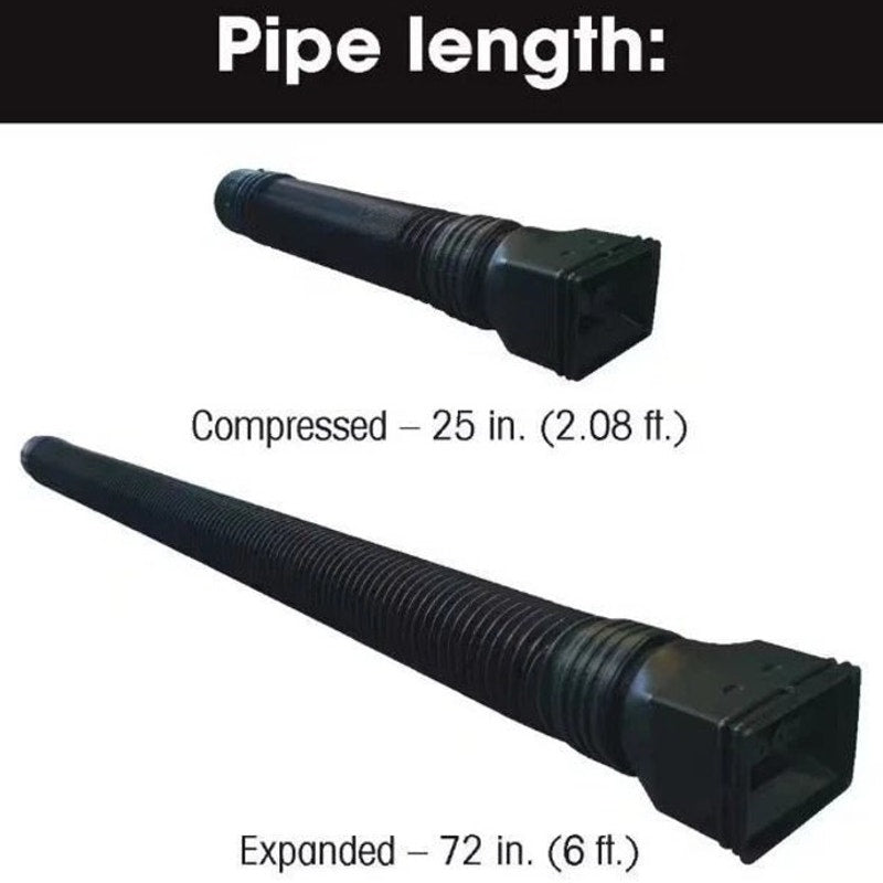 Mole-Pipe 4" x 6ft Solid Drain Pipe 2-Pack HDPE Flexible with Downspout Adapter