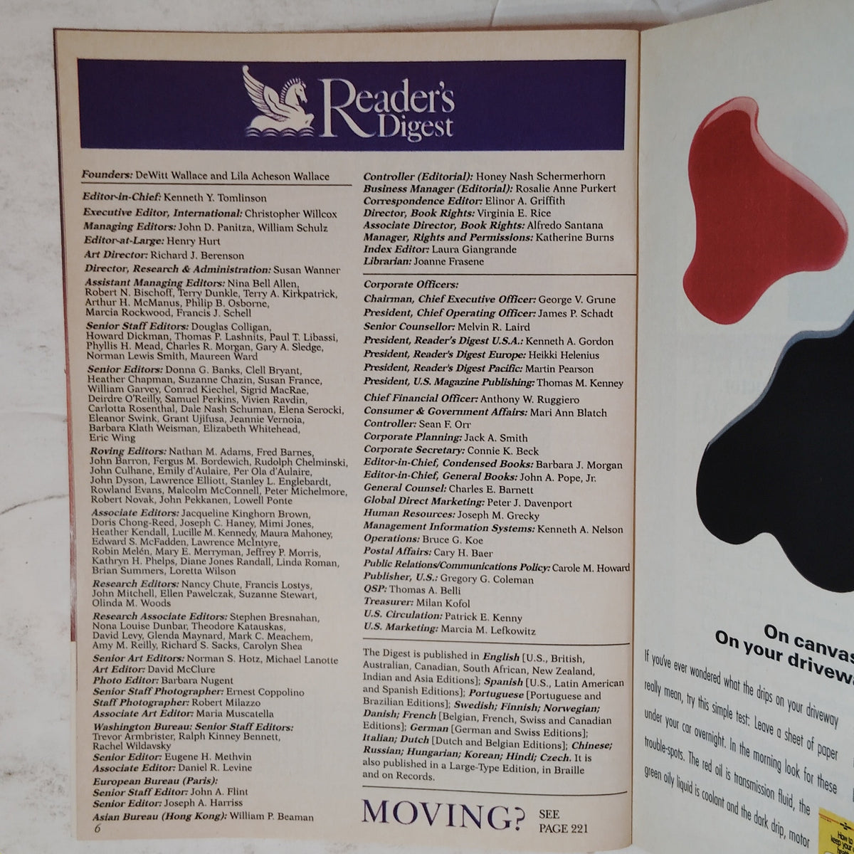 Reader's Digest October 1993 Asia's Shocking Secret Vintage Magazine