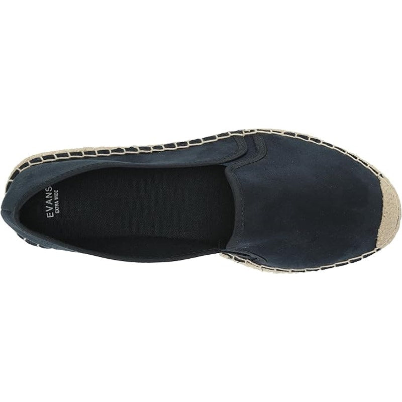 EVANS Women’s Navy Sneaker – Wide Fit, Espadrille Sole, Size 5 EEE