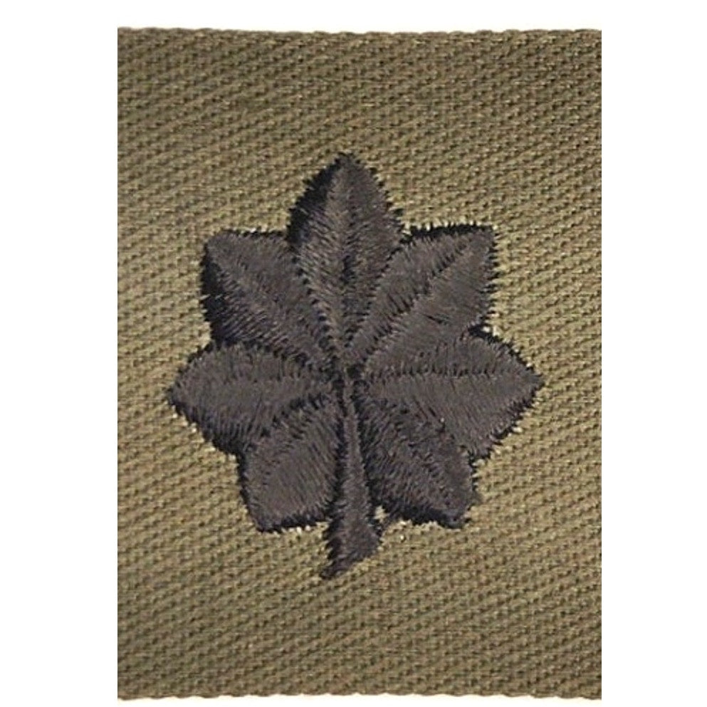 US O‑5 Rank Slip‑On Insignia Subdued Black on ODG – Folded Twill 2" × 1‑1/2"