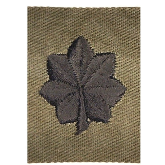 US O‑5 Rank Slip‑On Insignia Subdued Black on ODG – Folded Twill 2" × 1‑1/2"