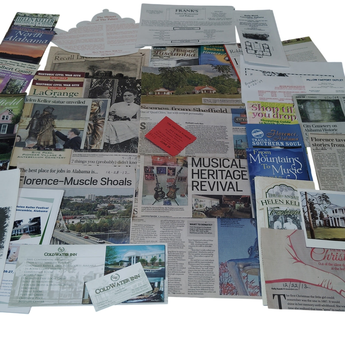 Tuscumbia, Alabama 2009 Travel Ephemera Collection - Vintage Memorabilia Lot