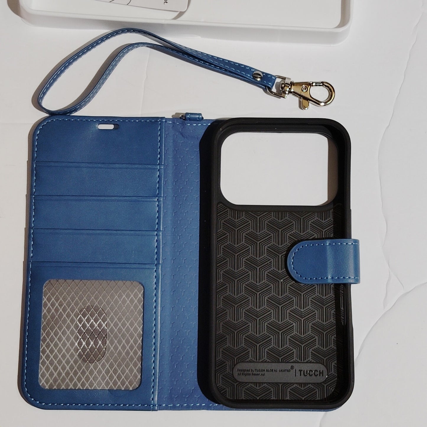 TUCCH Wallet Case for iPhone 17 6.3" RFID PU Leather Flip Cover Blue