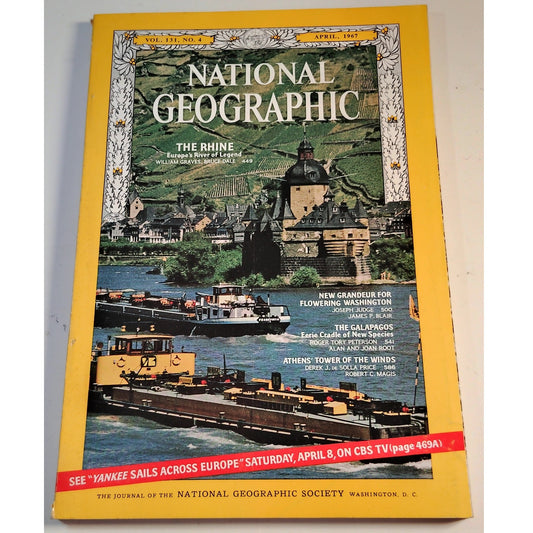 National Geographic Magazine – April 1967 | The Rhine, Galapagos & Athens