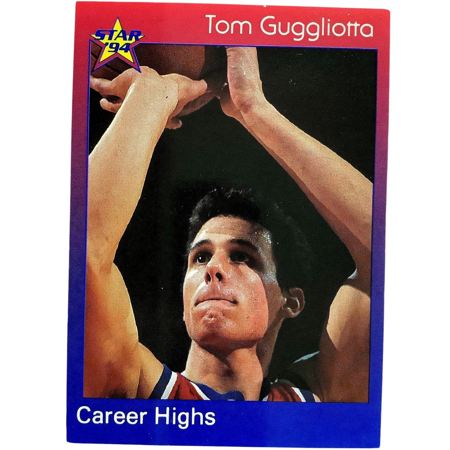 Tom Guggliotta, Washington Bullets, 1994 Star Int'l Career Highs Card 40, EXC