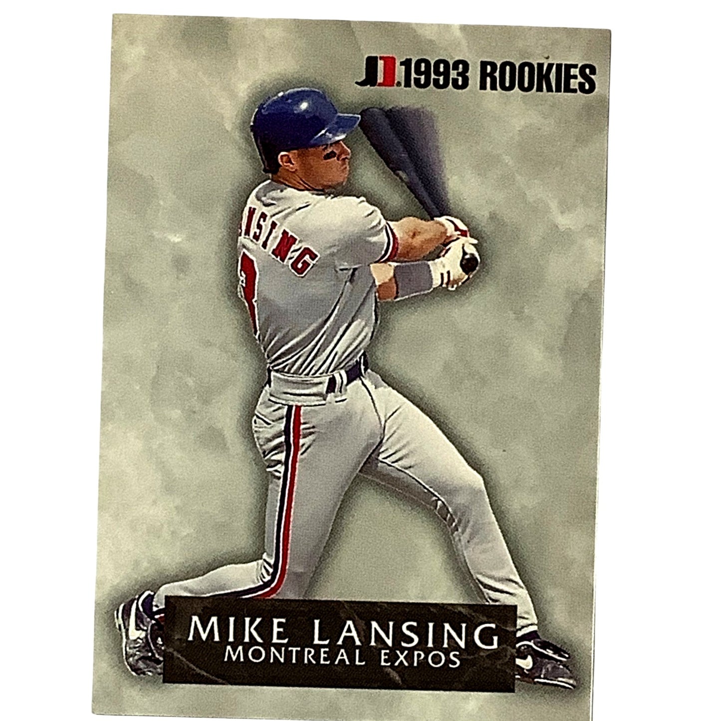 1993 Rookies, Mike Lansing, Montreal Expos, MLB, Jimmy Dean 1993, Card 6, EX/NM