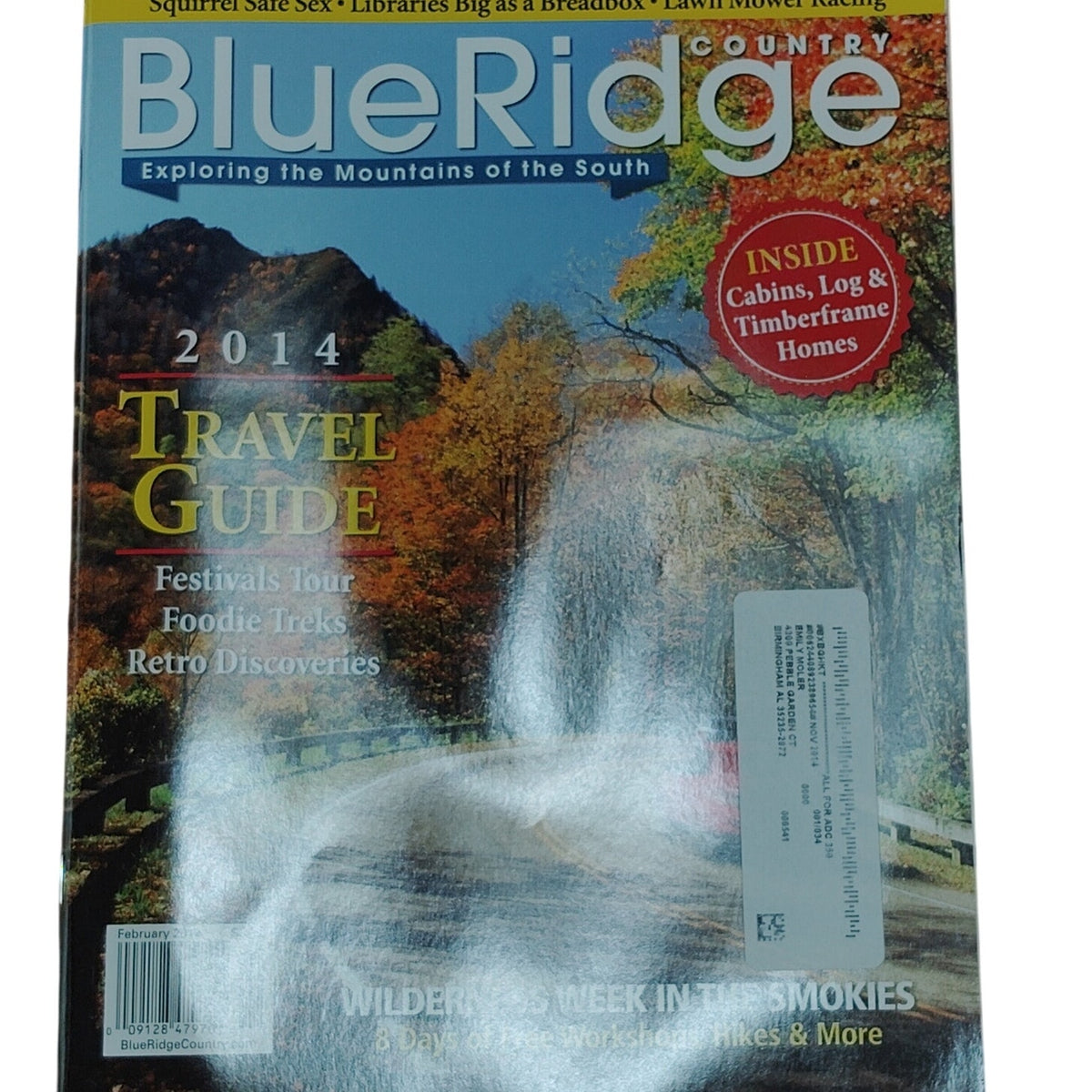 Blue Ridge Country Magazine Jan/Feb 2014 - Travel Guide Cabins Log Timberframe