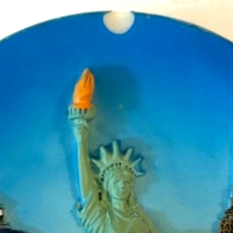 Statue of Liberty 3D Resin Decorative Plate Fridge Magnet NYC Skyline 2.875"