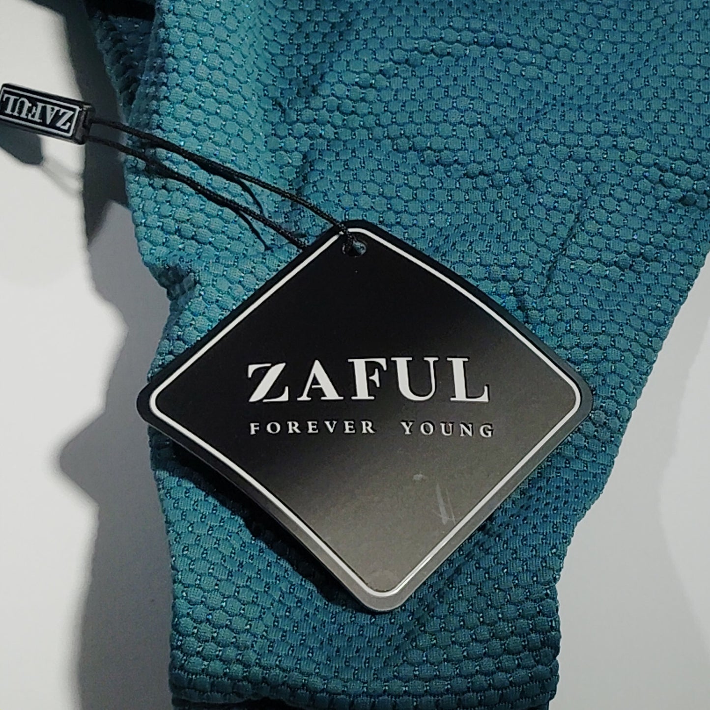 ZAFUL Textured Bikini Bottoms – Teal – Size 6 (Med) – 82/18 Nylon/Spandex – NWT