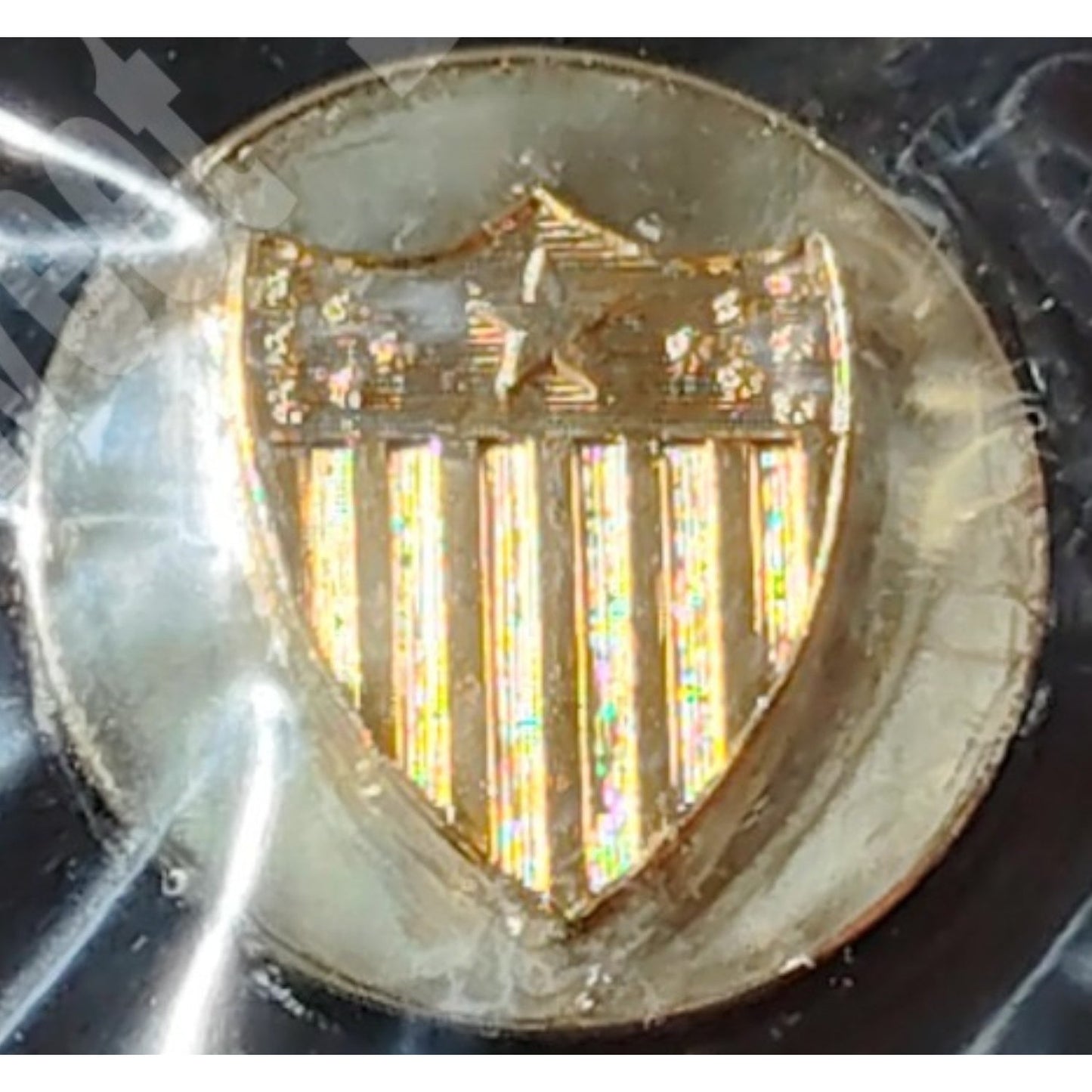 Enlisted Collar Device Pin Set: U.S. & Adjutant General Discs, 1"D, Gold, NIP