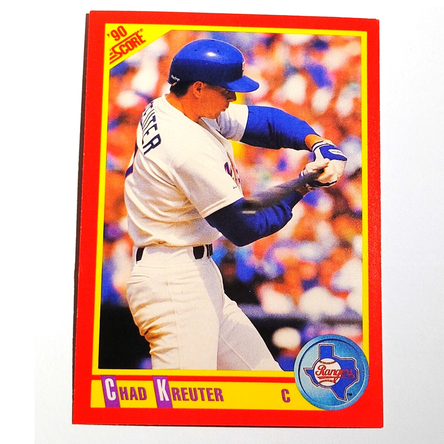 1990 Score Chad Kreuter #406 Texas Rangers Catcher MLB Baseball EX