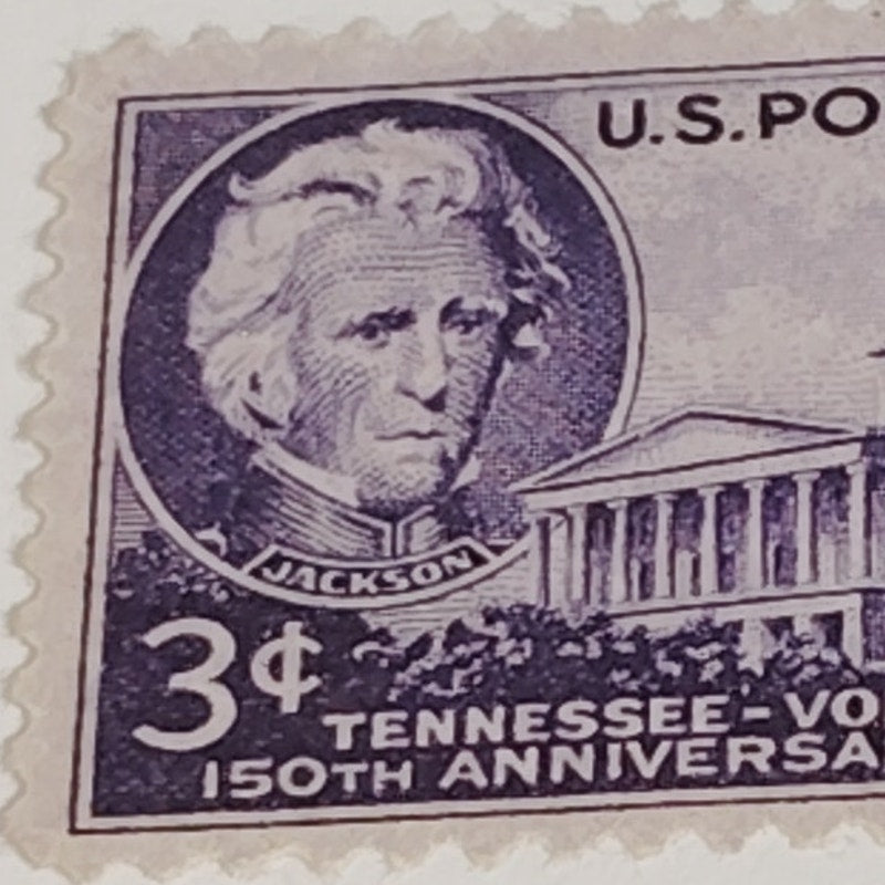 1946 3¢ Tennessee Statehood Stamp – Scott 942 – Jackson & Sevier – Capitol