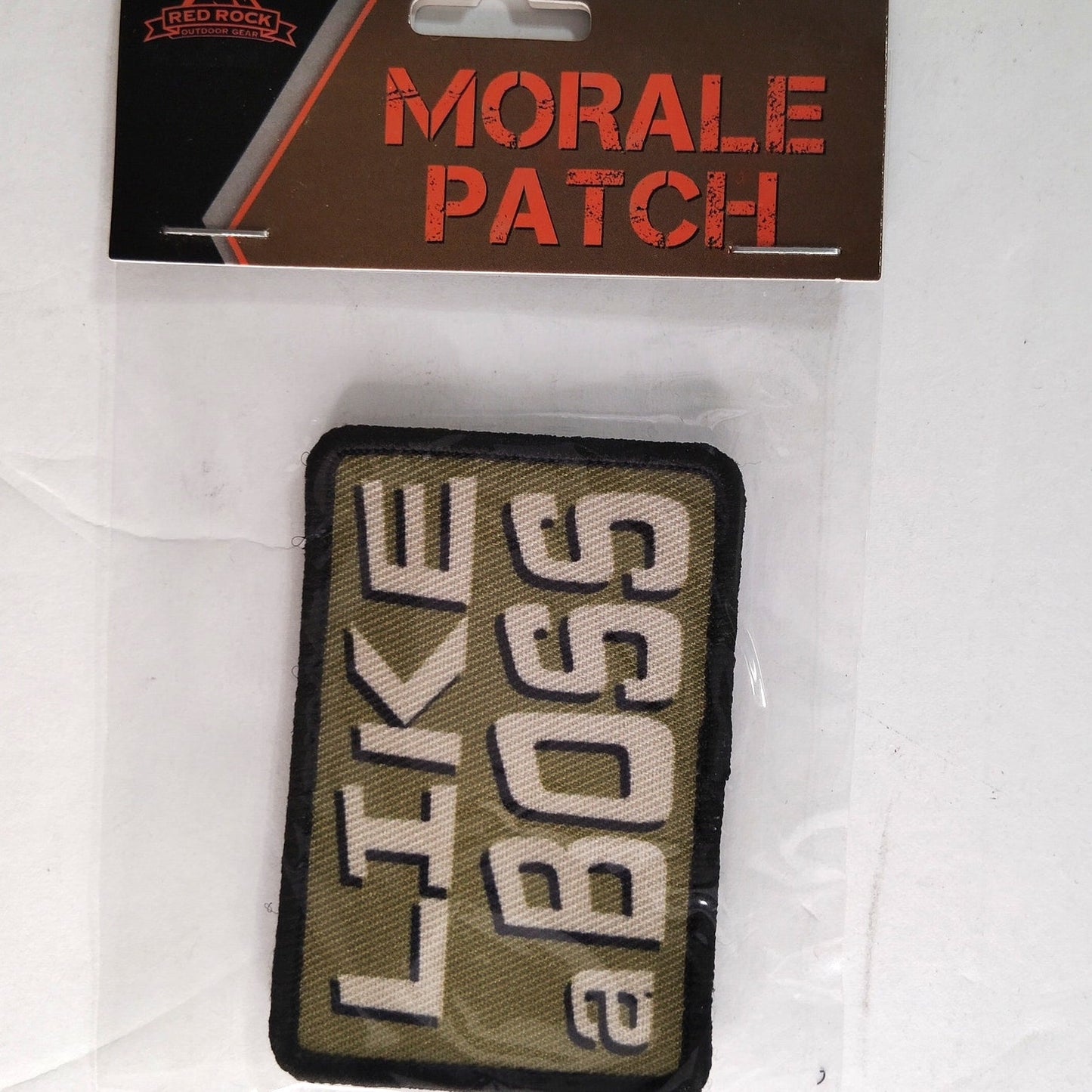LIKE A BOSS Morale Patch Novelty Red Rock Outdoor Gear 3" × 2" Hook Back