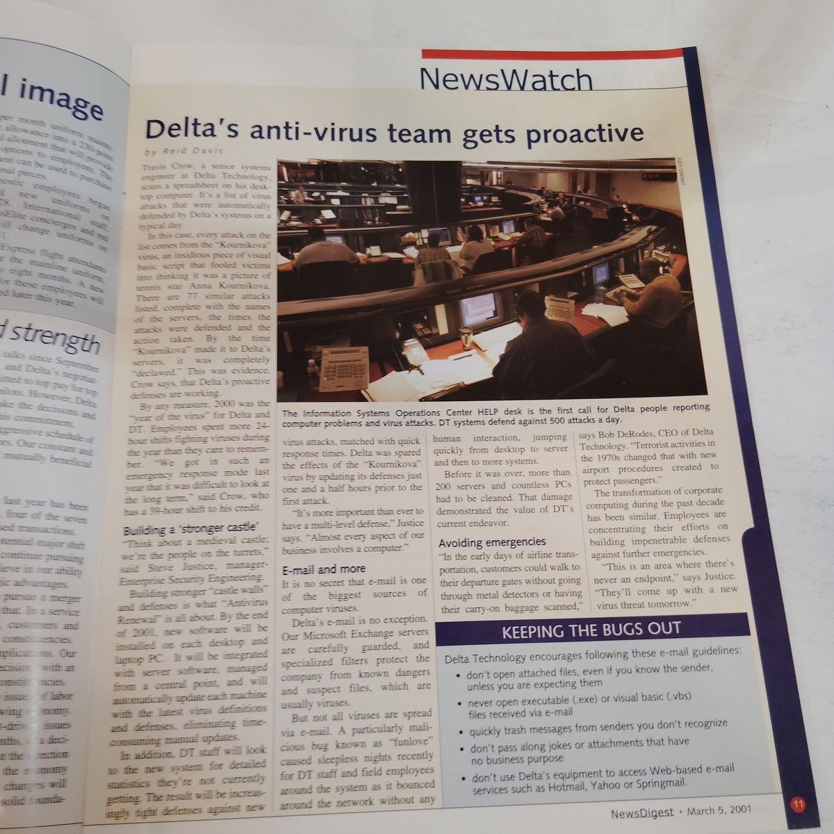 Delta News Digest - March 5, 2001 - Vintage Airline Collectible Magazine