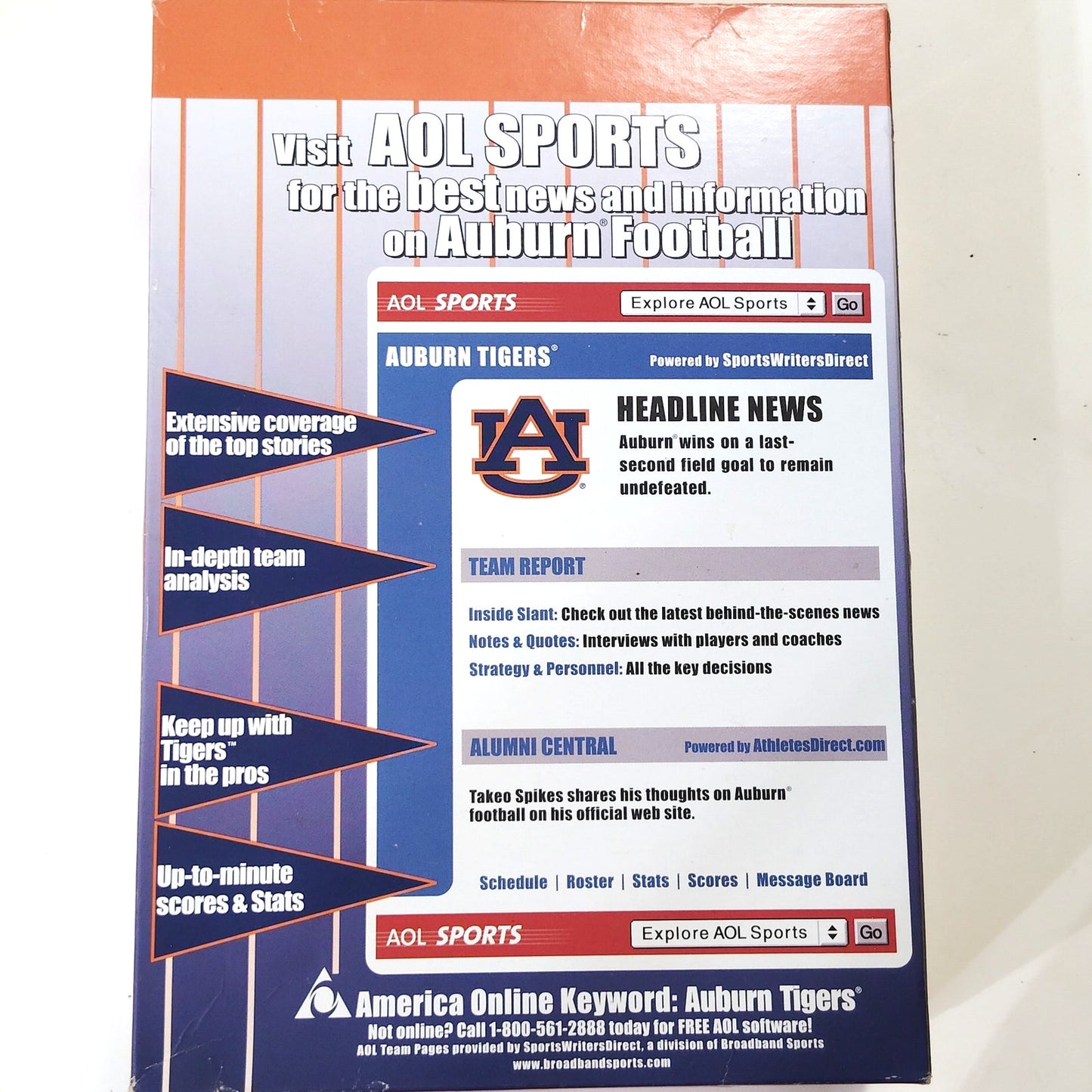Rare Vintage Auburn “Aubie Flakes” Collector’s Cereal Box War Eagle Mascot