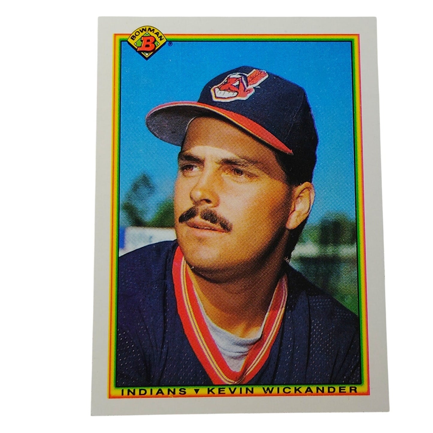 1990 Bowman Kevin Wickander #327 Cleveland Indians Pitcher MLB Baseball Card NM
