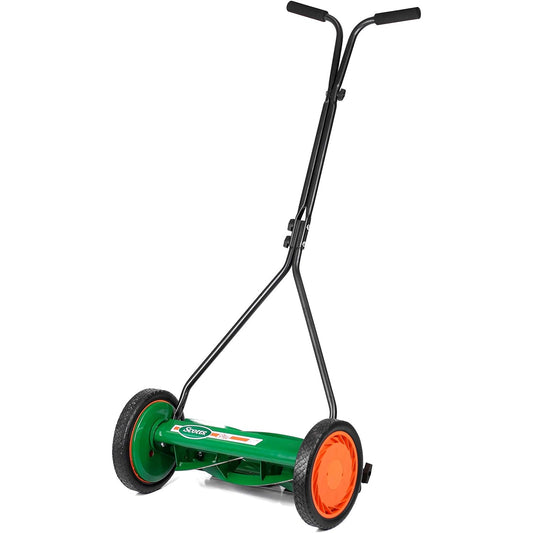 Scotts 415-16S Push Reel Lawn Mower 16" – Manual Grass Cutter, 5-Blade, Green