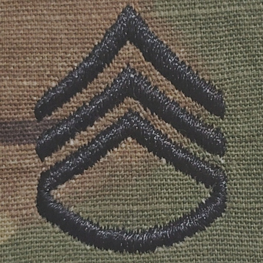 U.S. Army Staff Sergeant (SSG) Patch OCP Scorpion W2, 2"×2" Sew‑On Device – E‑6