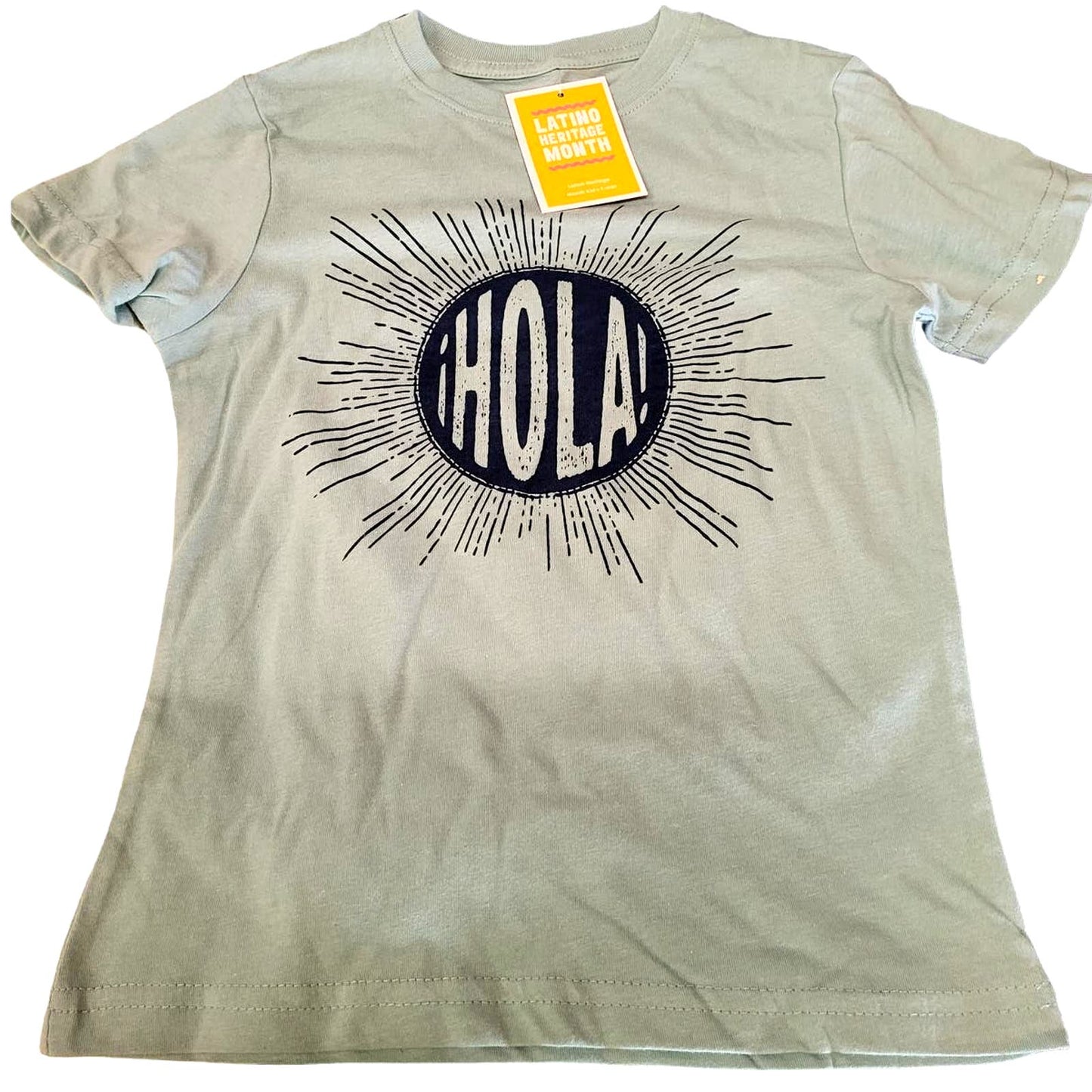 Men's Sunburst ¡HOLA! Shirt, Size Medium, Color: Blue/Mint, 100% Cotton Tee