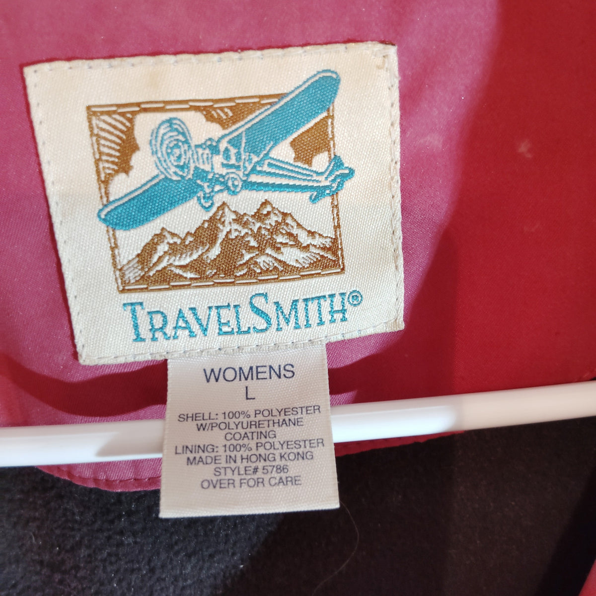 TravelSmith Women's Red Lightweight Travel Jacket Size L Zip Front Coat