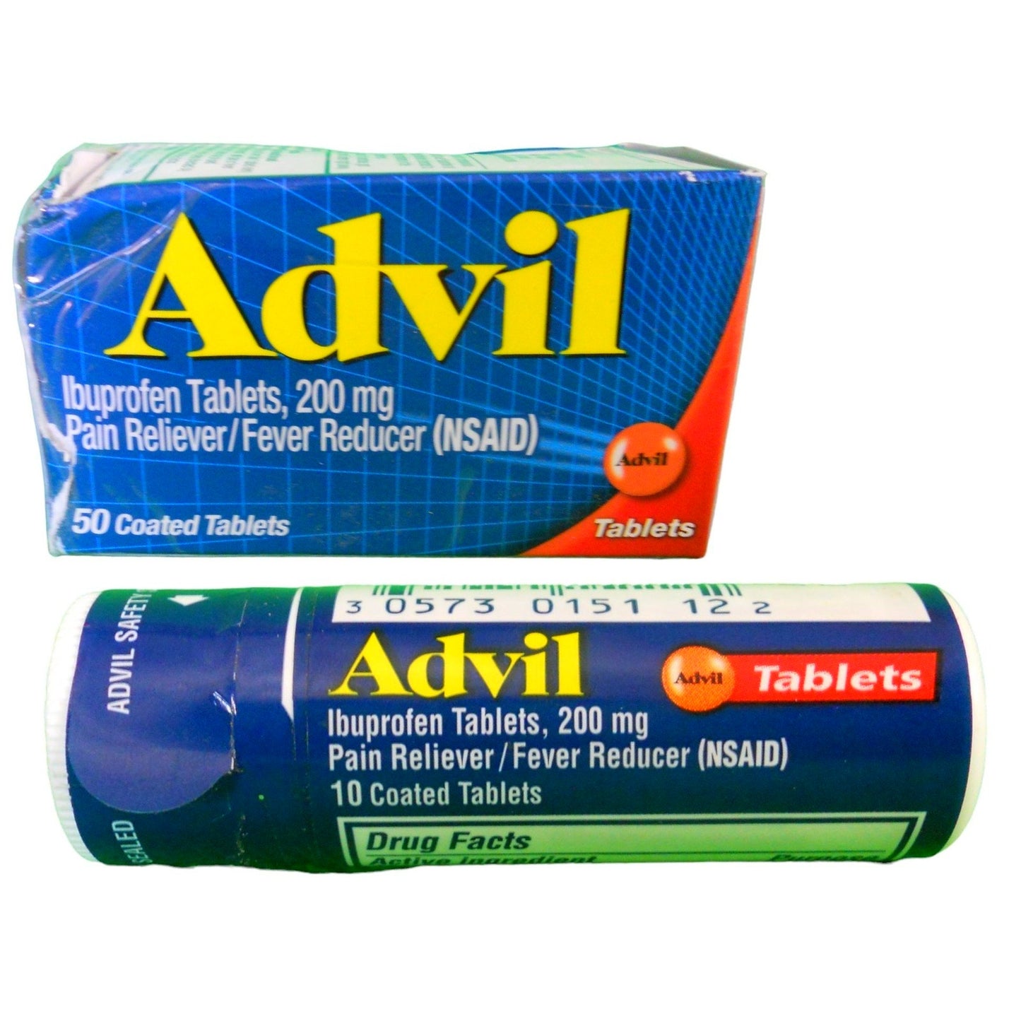 Advil (50 Count) Bottle and Advil (10 Count) Travel Pack, EXP 03-31-2026
