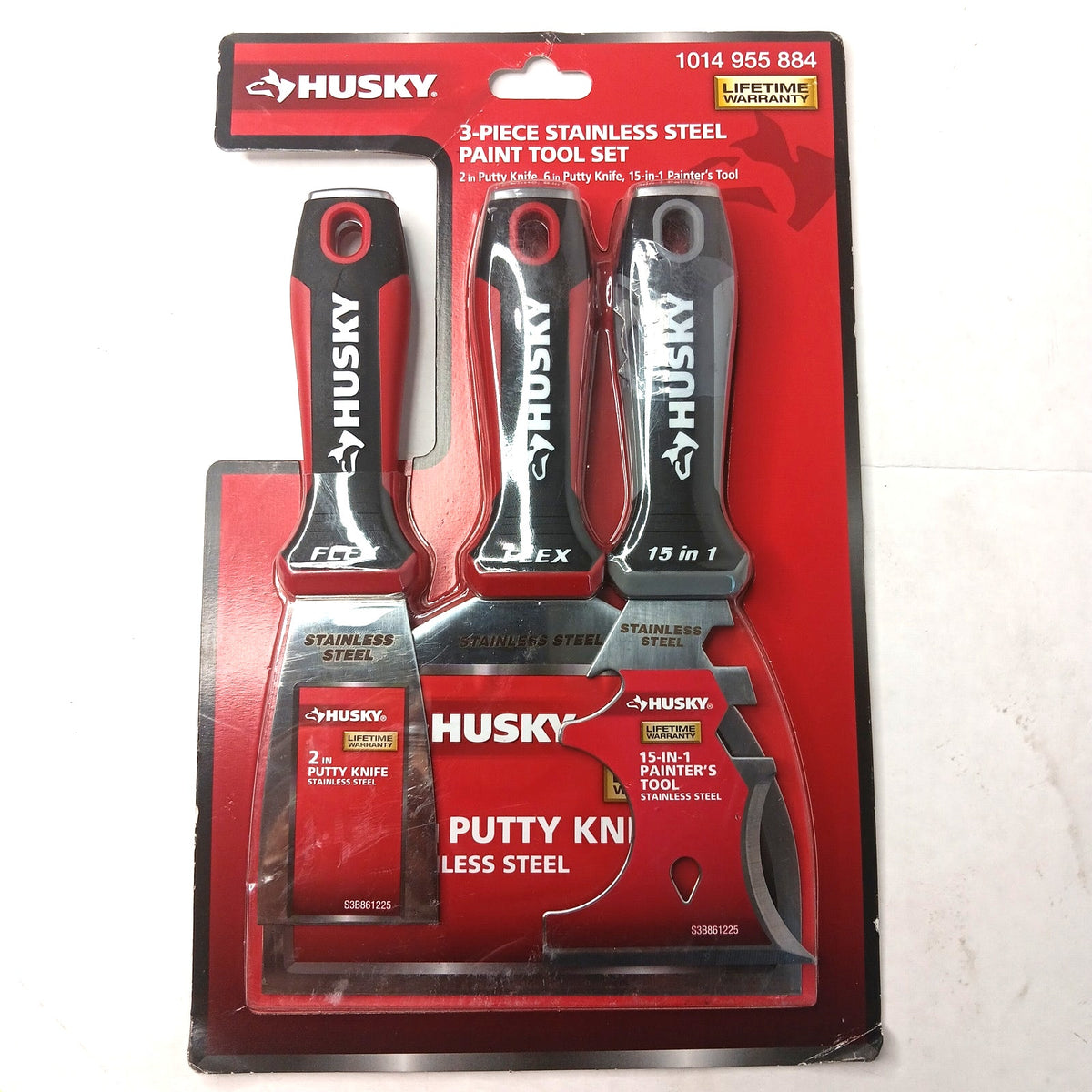 Husky 3-Piece Stainless Steel Paint Tool Set - 15-in-1, 6-in-1, 2-in Putty
