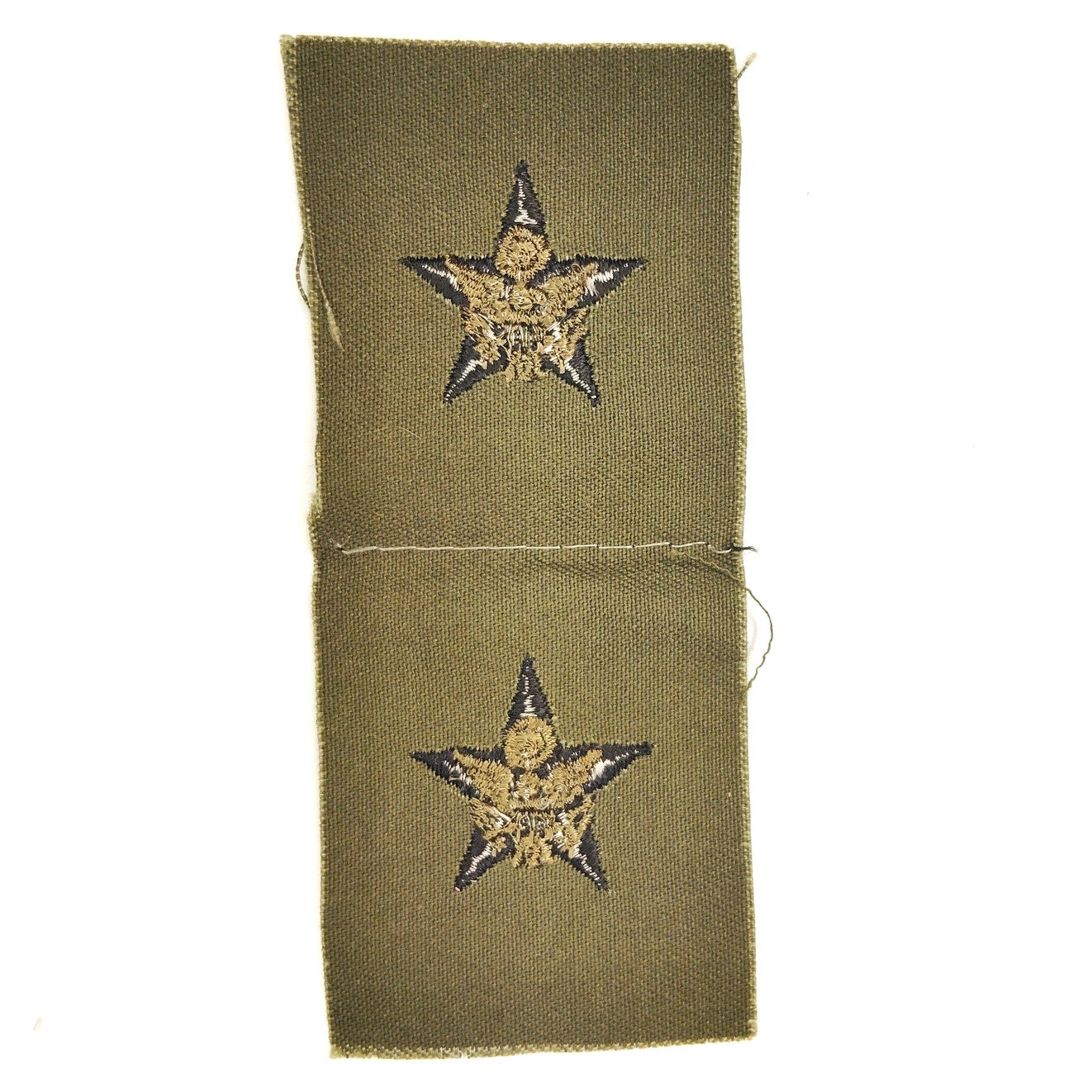 US Army General Staff Subdued OD Green Insignia Patch Pair – NOS 4‑7/8"