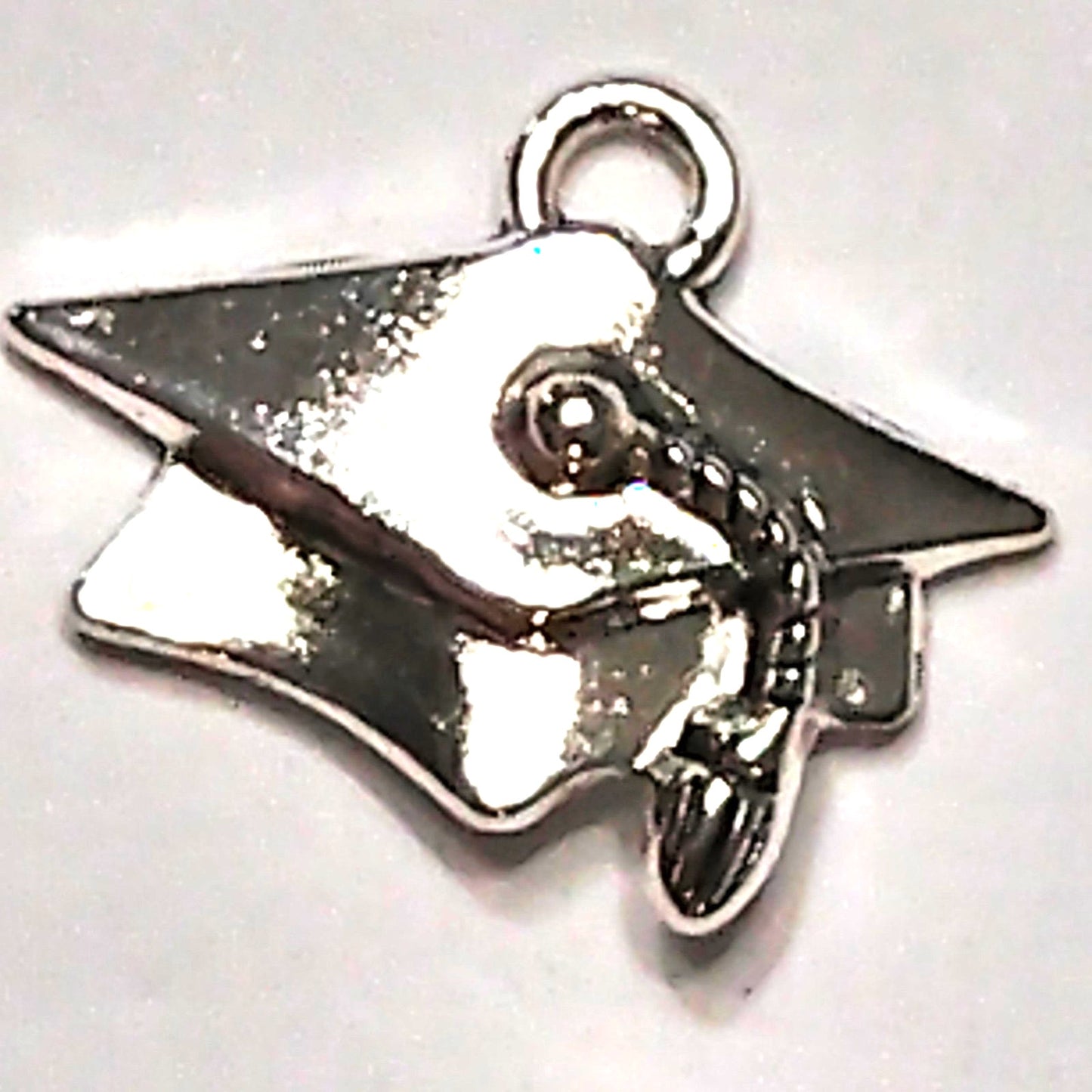 Graduation Cap Charm Patinated Silver‑Tone Alloy 1" Pendant Jewelry Making