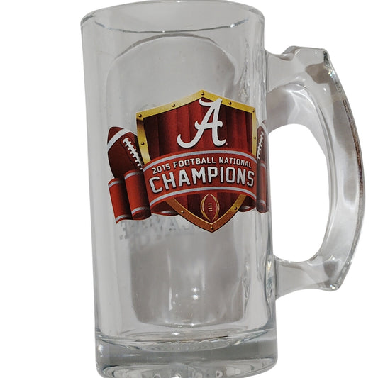 2015 Alabama Crimson Tide National Champions Glass Sport Mug – 13 oz, College Football Playoff