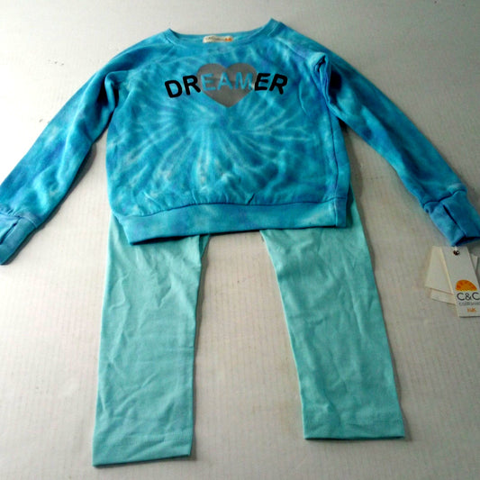 C&C California Kids Tie‑Dye Dreamer Fleece 2‑Piece Set Blue Purple Size 6