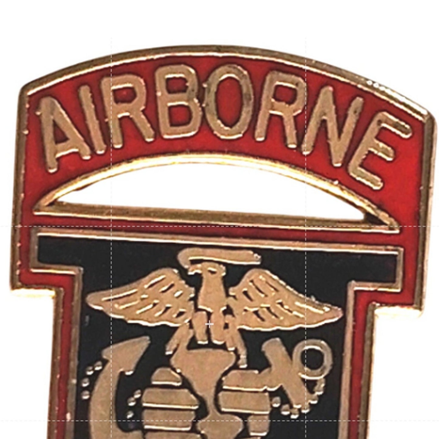 USMC Airborne Hat Lapel Pin, Full Color, 1" × 3/4"