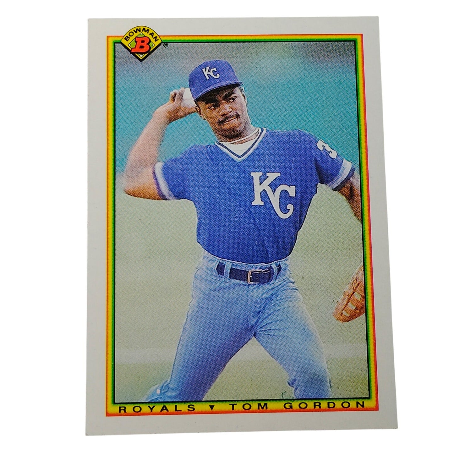 1990 Bowman Tom Gordon #365 Kansas City Royals Pitcher MLB Baseball Card NM