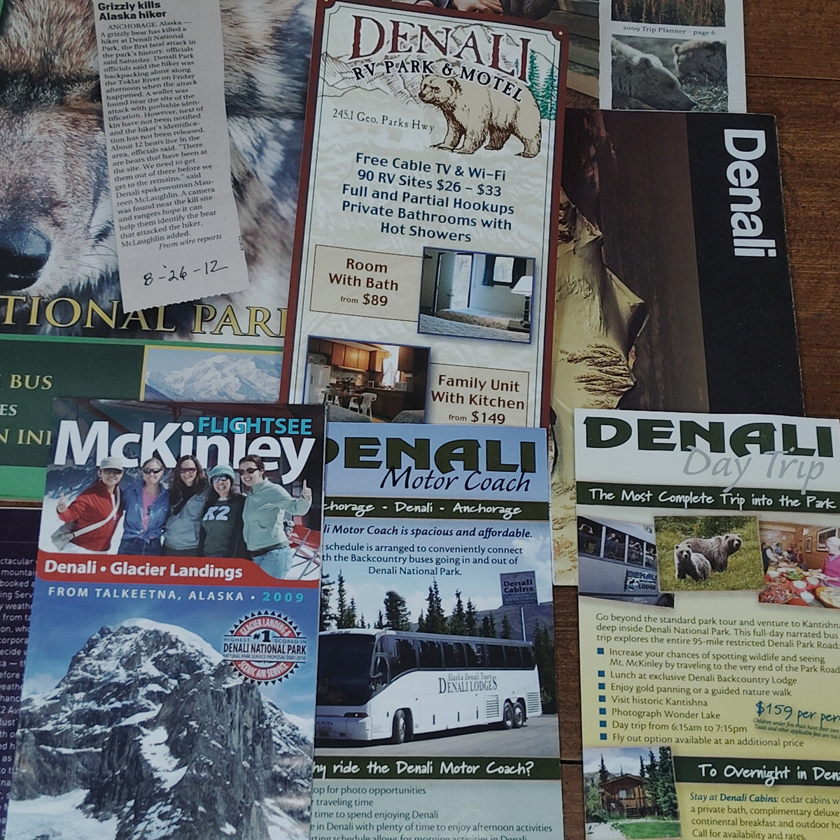 Vintage Denali National Park Alaska 2009 Travel Ephemera Souvenir Lot