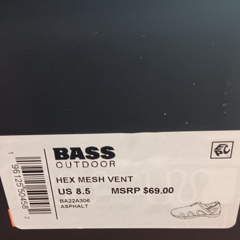BASS OUTDOOR Men's HEX MESH Vent Hiking Shoe, Asphalt, 8.5 (LW Trail Grip, NIP)