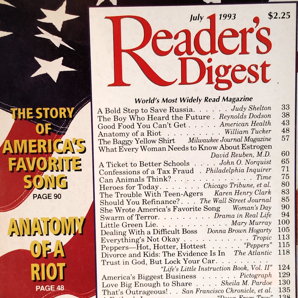 Vintage Reader's Digest Magazine July 1993 - America's Favorite Song, Russia